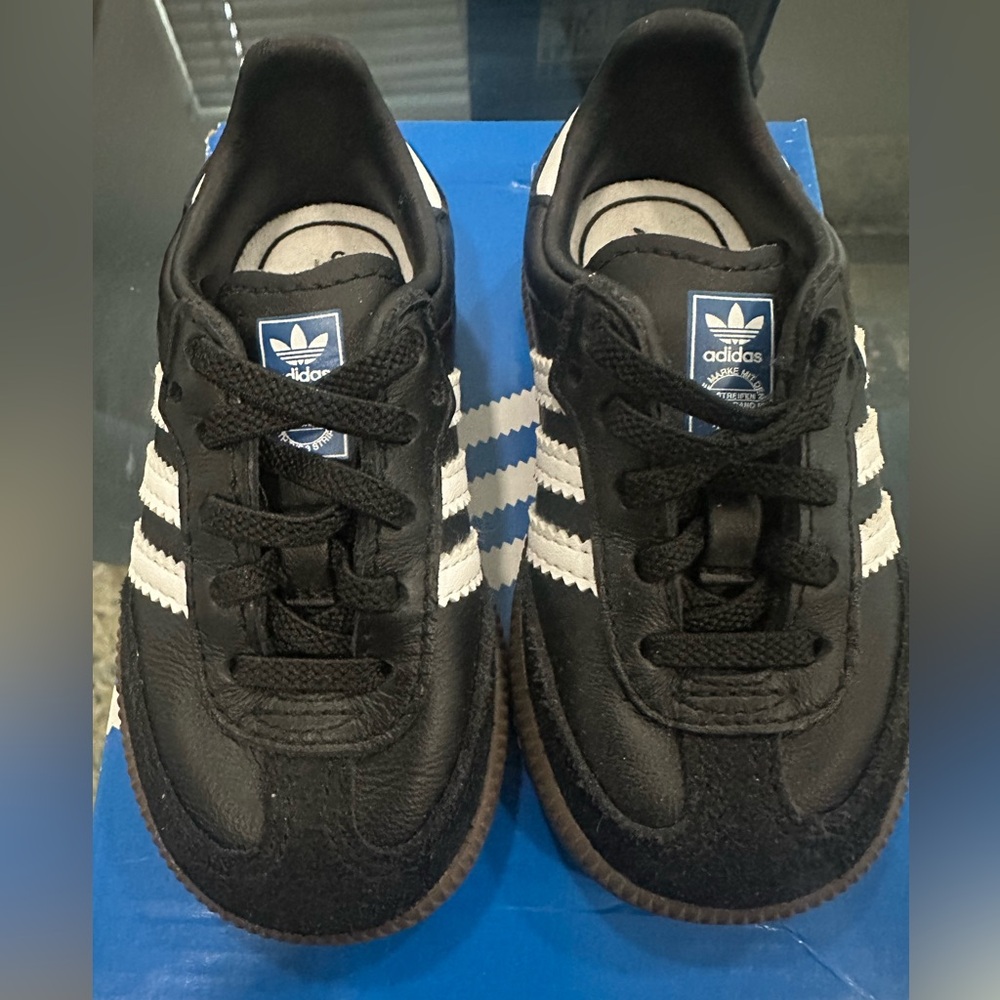 Adidas Kids Black and White Sneakers